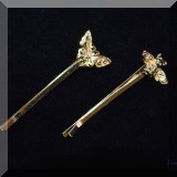 J07. Bee and butterfly hair pins. 